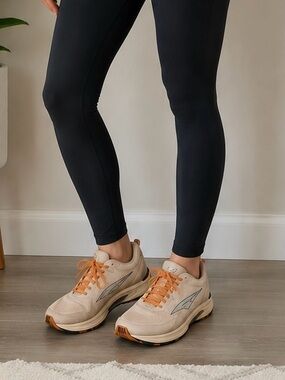Altra Cream Running Sneakers with Orange Accents